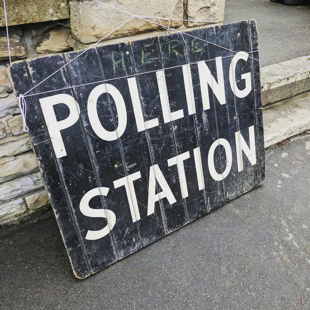 Sign of a polling station