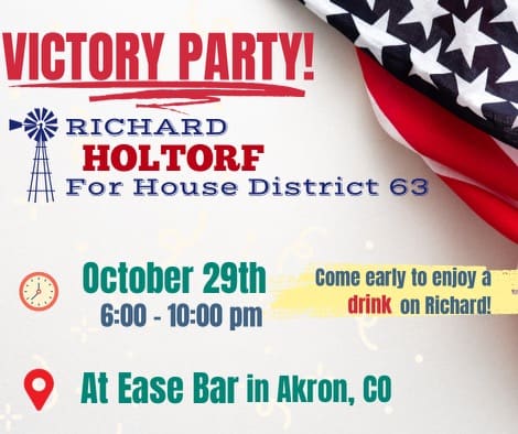 Victory Party for Rep. Richard Holtorf in Colorado District 63.